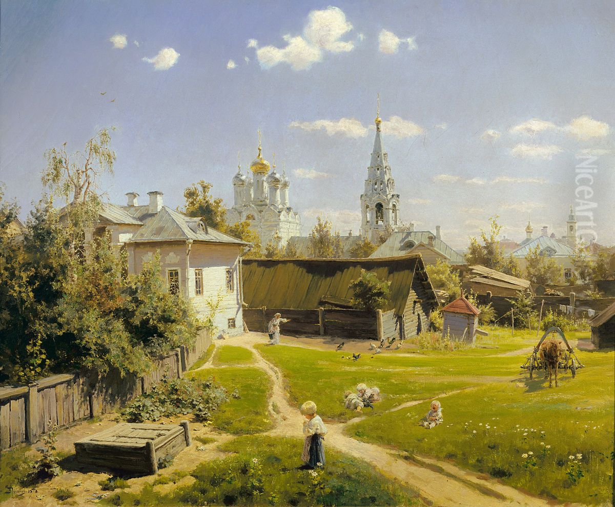 <<Moskovskij dvorik>> Oil Painting by Vasily Polenov