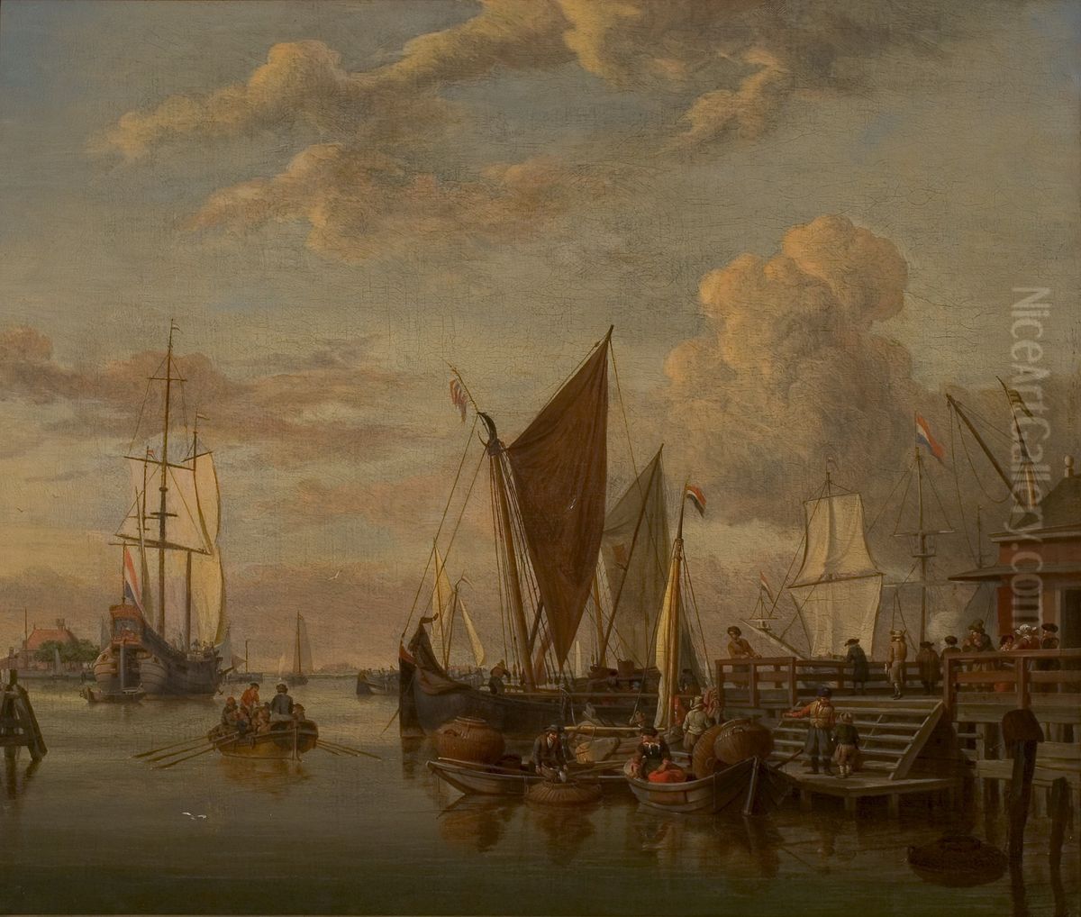 Gezicht op het IJ bij Amsterdam Oil Painting by Abraham Storck
