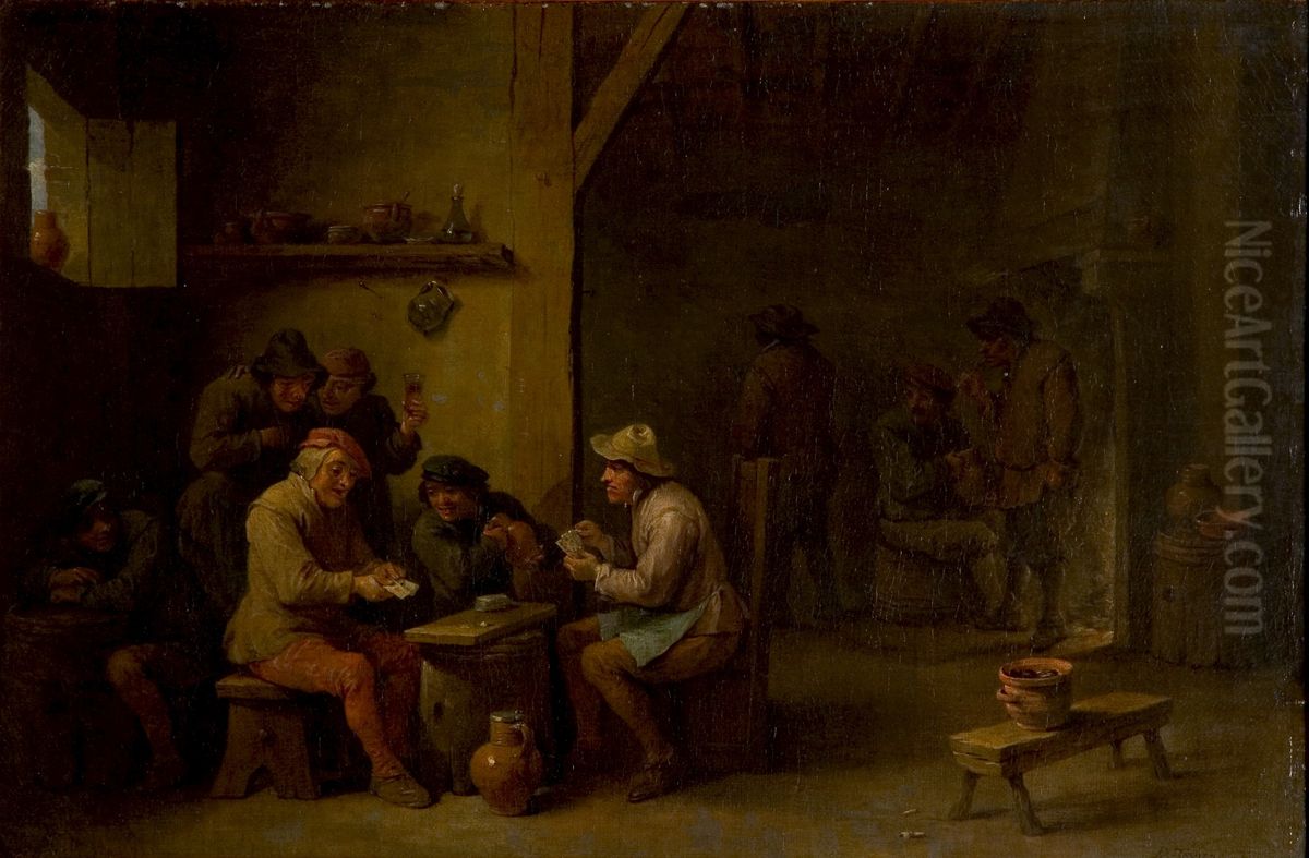 Kaartspelers in een herberg Oil Painting by David Teniers the Younger