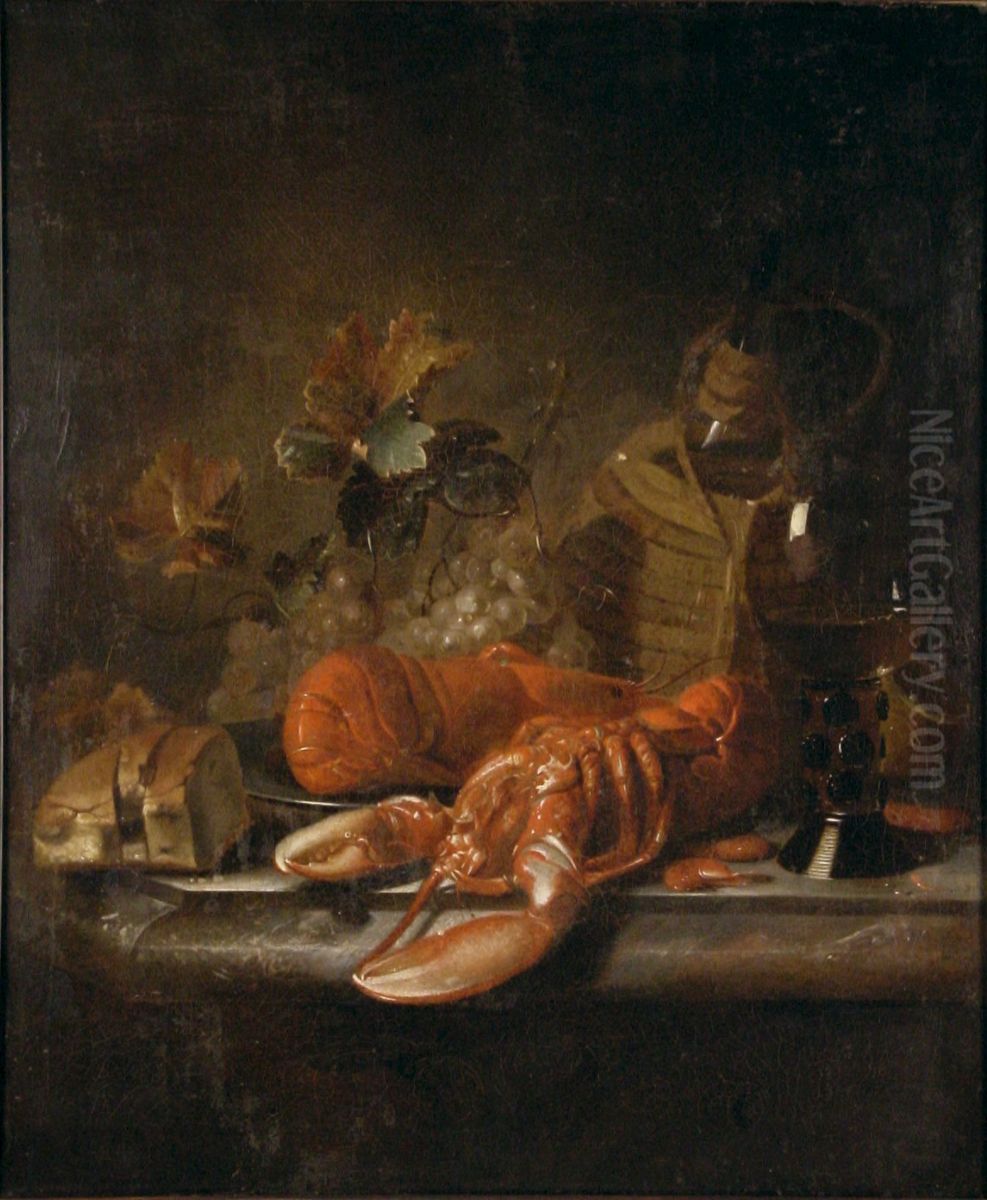 Stilleven met kreeften Oil Painting by Barend van der Meer