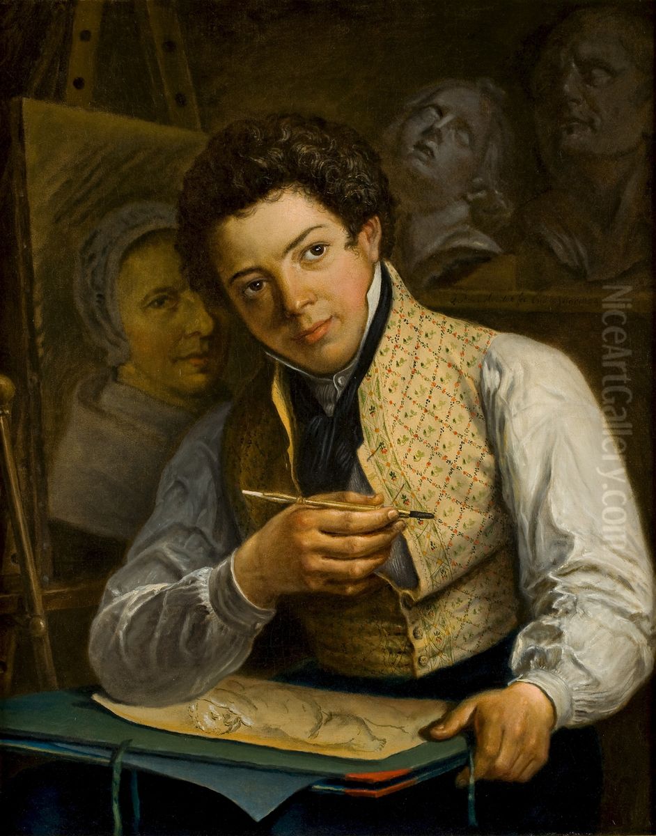 G. Valette de Knoop Oil Painting by Johannes Petrus van Horstok