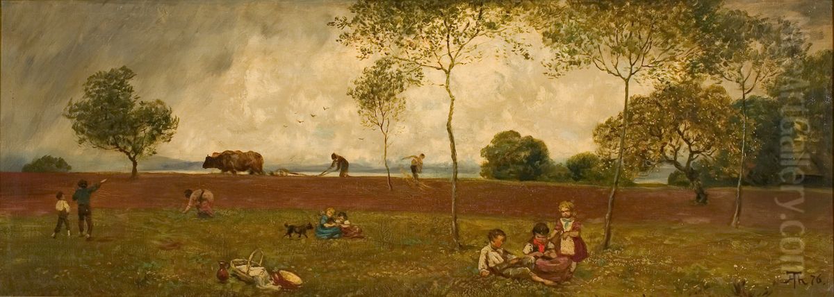 On the field Oil Painting by Hans Thoma