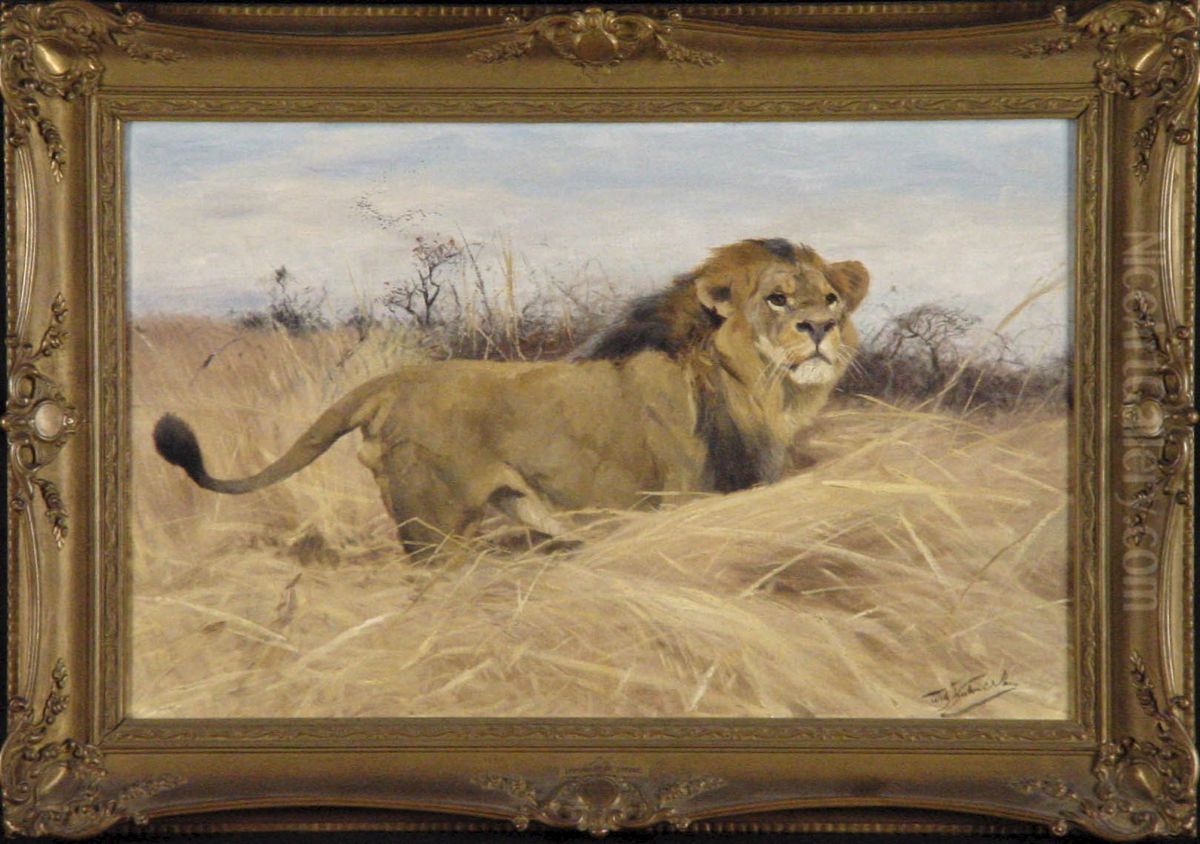 Leeuw Oil Painting by Wilhelm Kuhnert