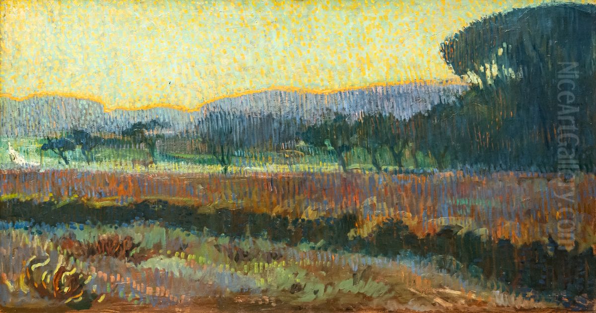 Tal mit Baumen Oil Painting by Leo Gestel