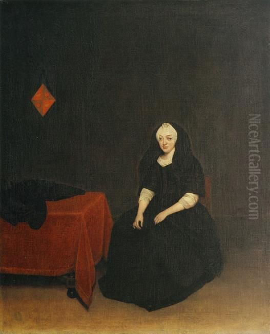 Portrait of van Lucretia Rouse (1650-1713) Oil Painting by Gerard Ter Borch