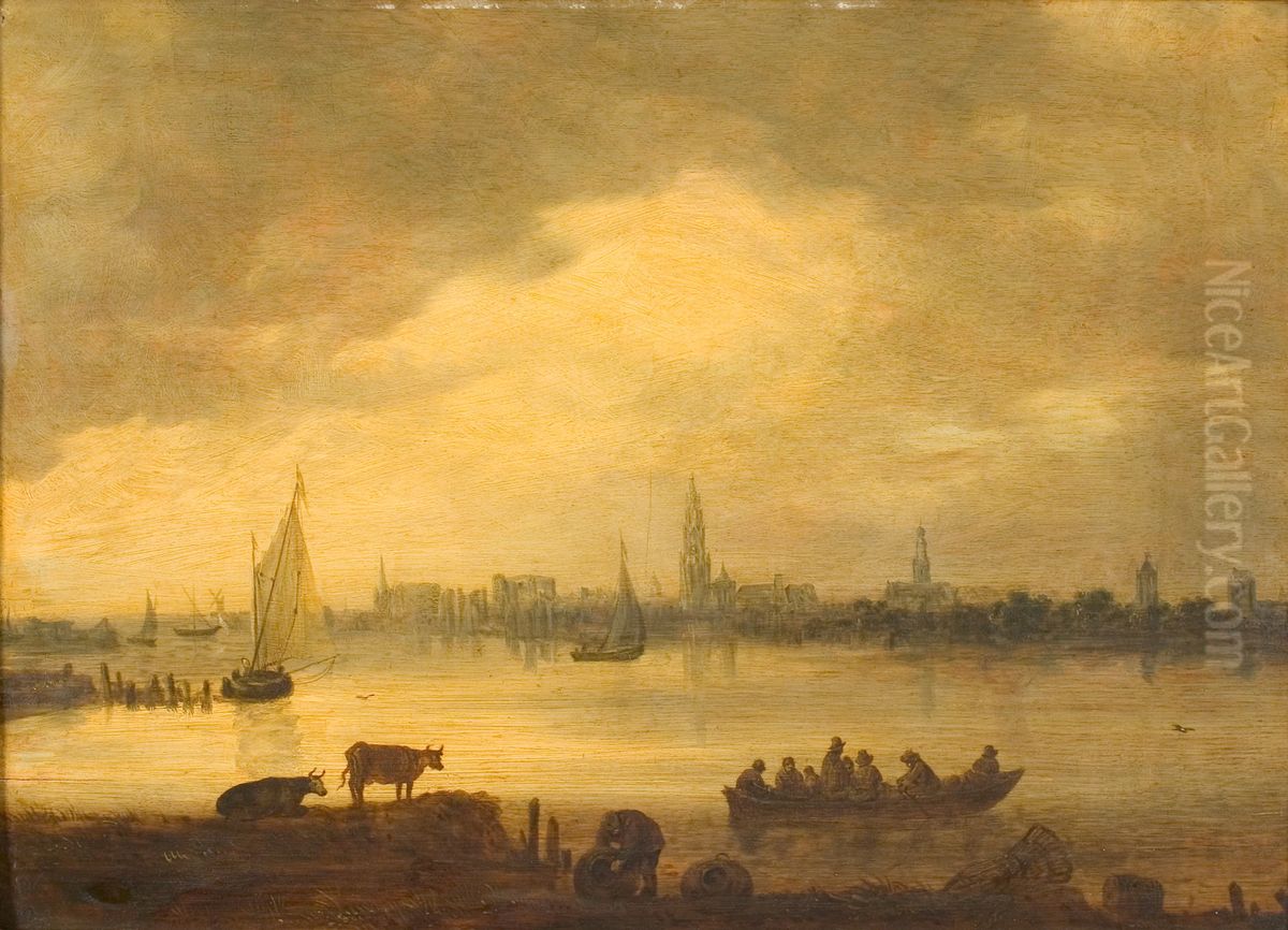 Gezicht op Antwerpen Oil Painting by Jan van Goyen