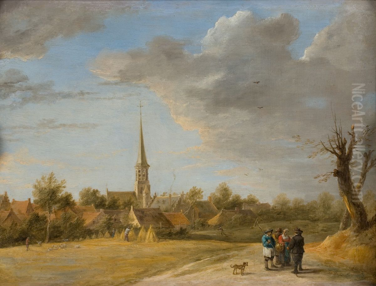Gezicht op een dorp Oil Painting by David Teniers the Younger