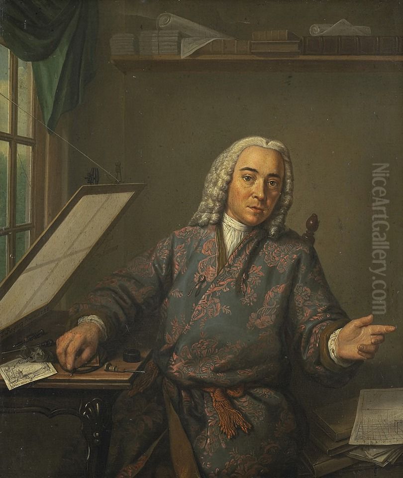 Jan Casper Philips (1700-65), graveur Oil Painting by Tibout Regters