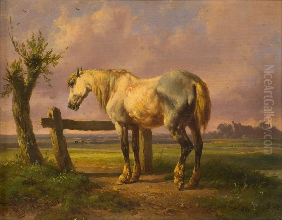 Schimmel in weide Oil Painting by Wouterus Verschuur