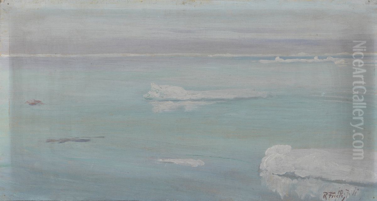 Drijf- en pakijs in de Noordelijke IJszee Oil Painting by Richard Friese