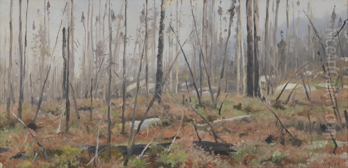 Afgestorven woud in Canada Oil Painting by Richard Friese