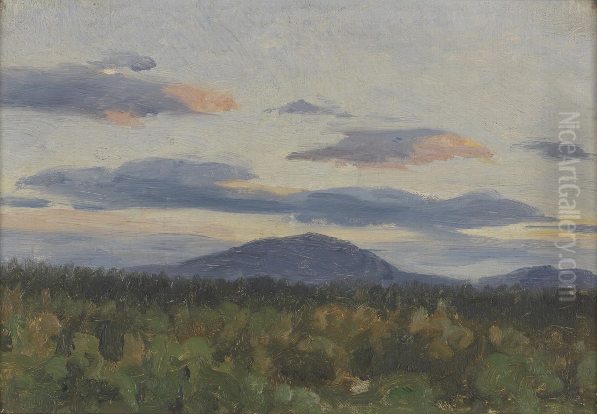 Zonsondergang in Noorwegen Oil Painting by Richard Friese