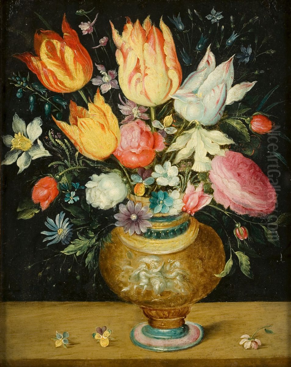 Vaas met bloemen Oil Painting by Jan Brughel