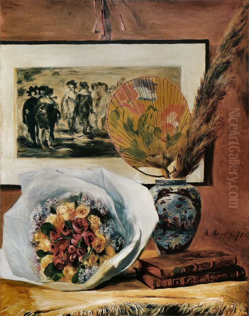 Nature morte au bouquet Oil Painting by Pierre Auguste Renoir