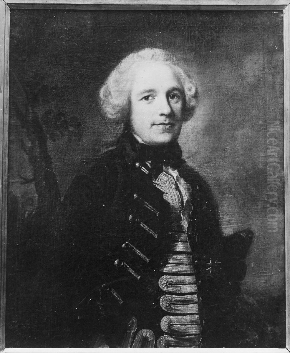 Johan Ludvig Hard, 1719-1798 Oil Painting by Johan Henrik Scheffel