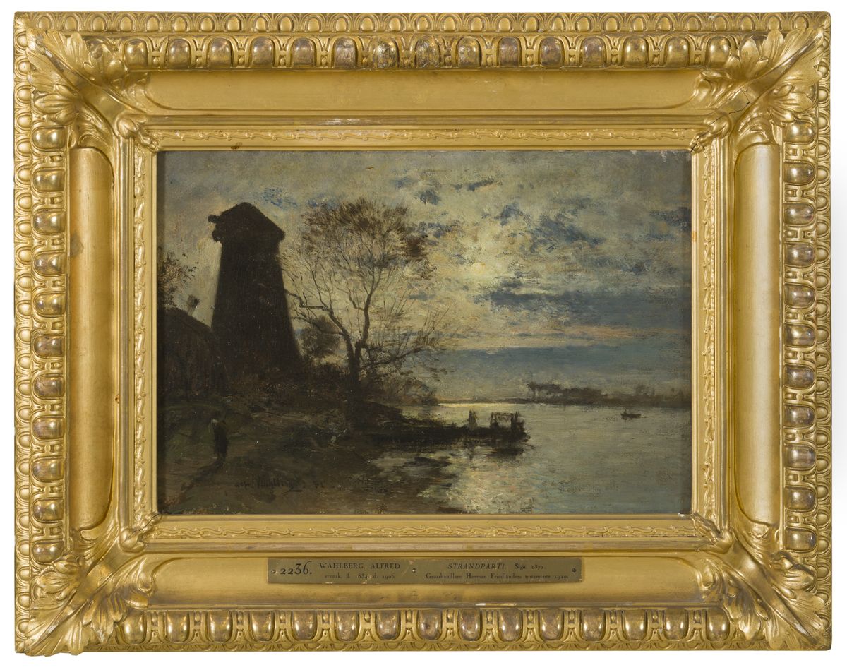 Strandparti Oil Painting by Alfred Wahlberg