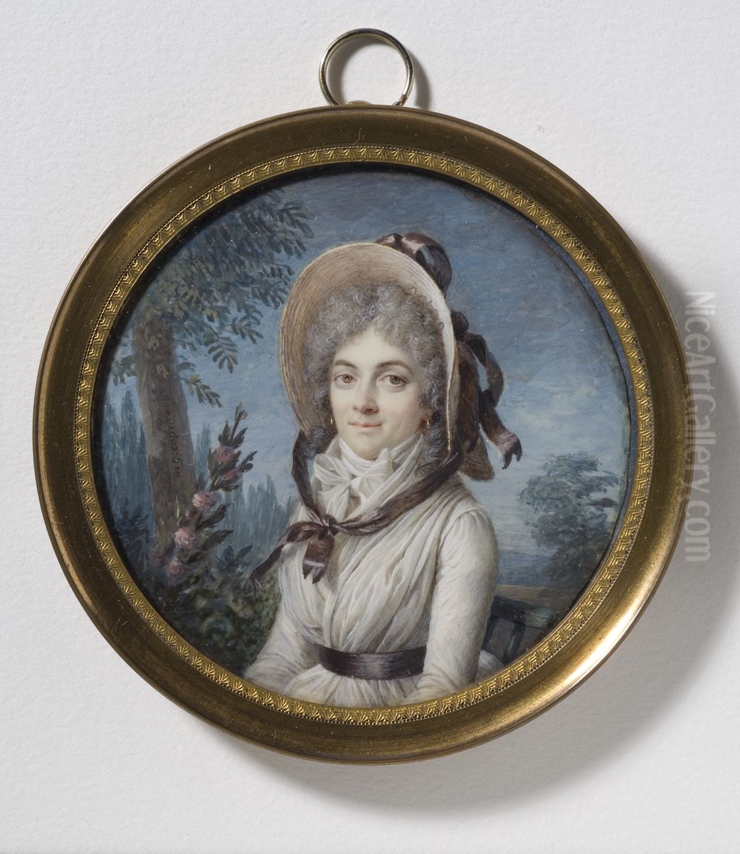 Miniature portrait of Stephanie-Felicite Ducrest de St Aubin Oil Painting by Marie-Gabrielle Capet