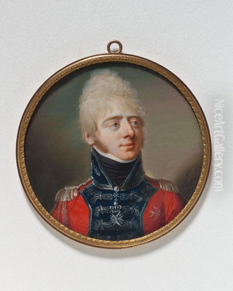 Okand dansk officer Oil Painting by Johann Dominik Bossi