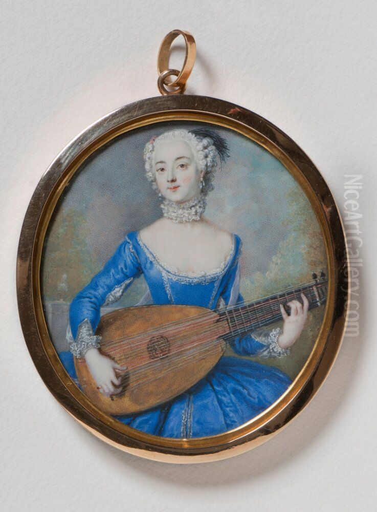 The Baroness Eleonora von Keyserlingk,born Countess von Schlieben-Sanditten Oil Painting by Antoine Pesne