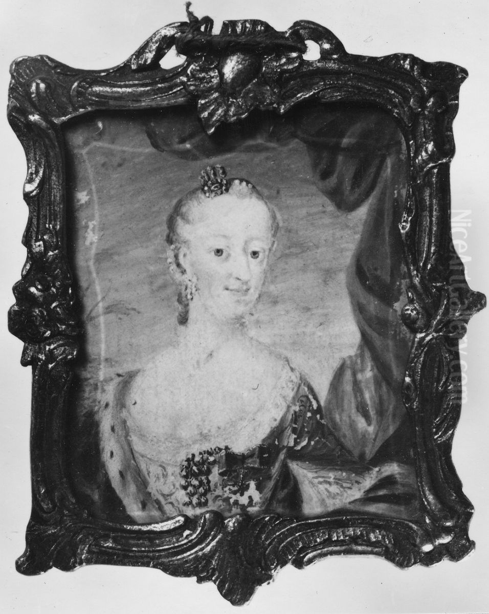 Juliane-Marie av Braunschweig-Wolffenbuttel (1729-1796), drottning av Danmark och Norge Oil Painting by Carl Gustaf Pilo