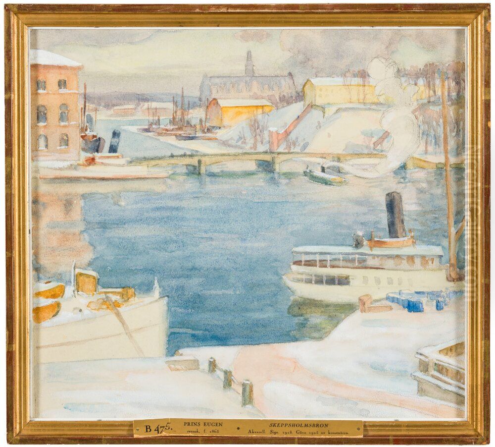 The Skeppsholm Bridge Oil Painting by Prince Eugen, Duke of Narke