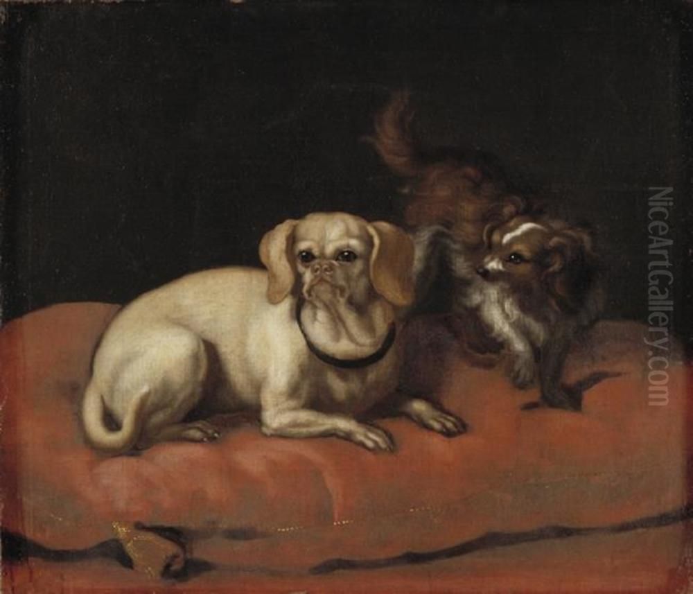 Tva hundar Oil Painting by David Klocker Ehrenstrahl