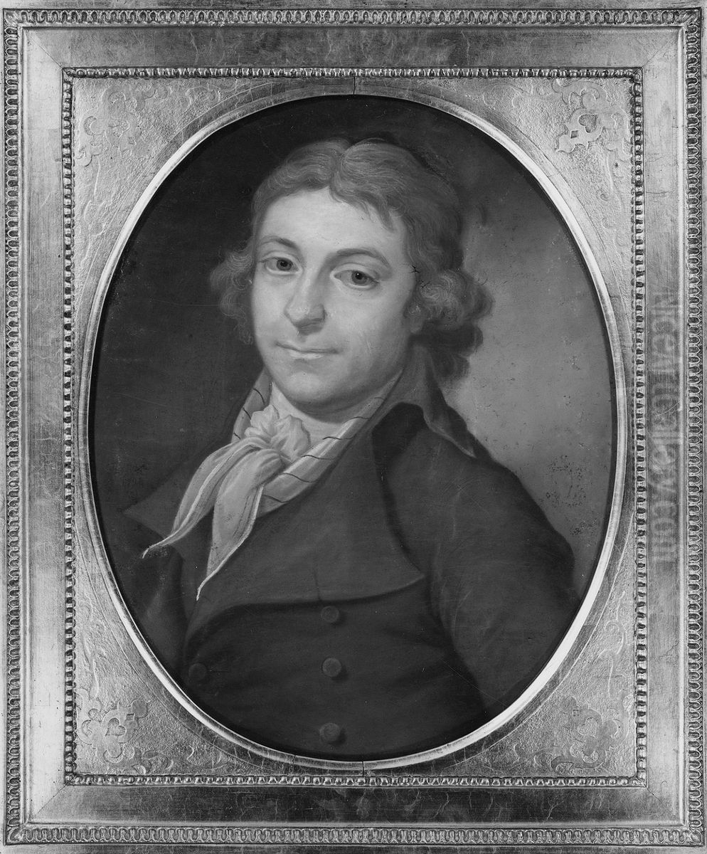 Magnus Henrik Ohngren, inspektor, gift, hustru okant namn Oil Painting by Jonas Forsslund