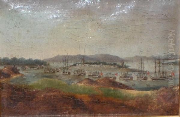 Canton Harbour Oil Painting by Henry