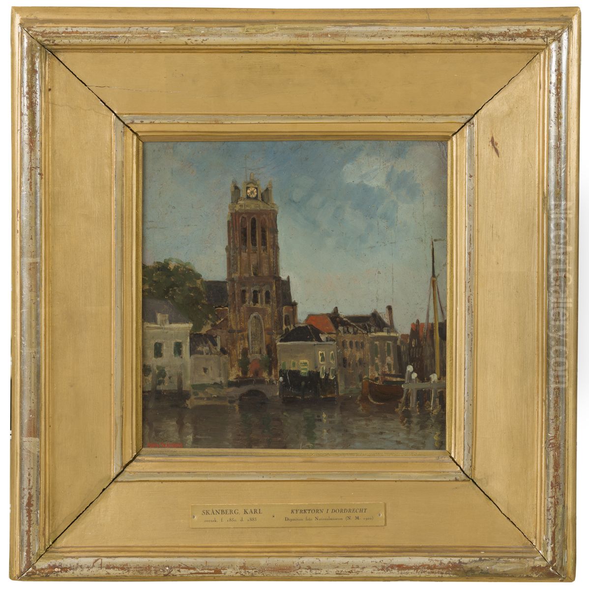 Kyrktorn i Dordrecht Oil Painting by Carl Skanberg