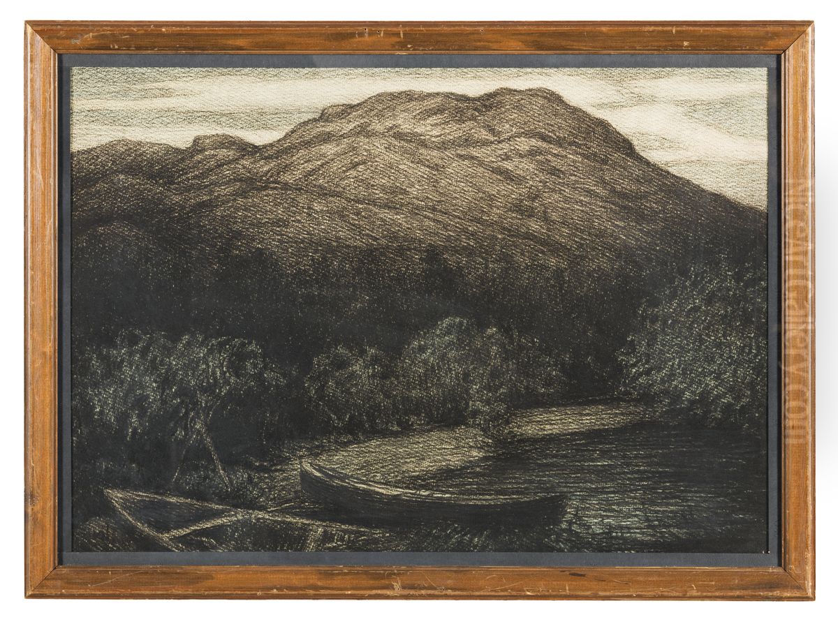 Lake Shore in Bohuslan Oil Painting by Karl Nordstrom