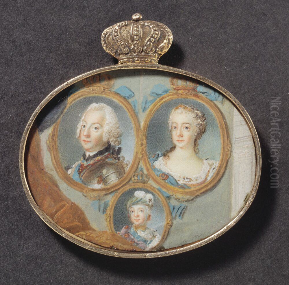 Adolf Fredrik, Lovisa Ulrika och prins Gustav Oil Painting by Niclas Lafrensen the Elder