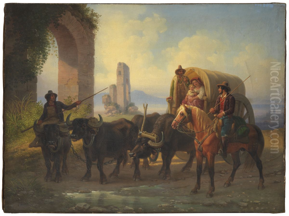 Travellers by Aqua Claudia Oil Painting by Aleksander Laureus