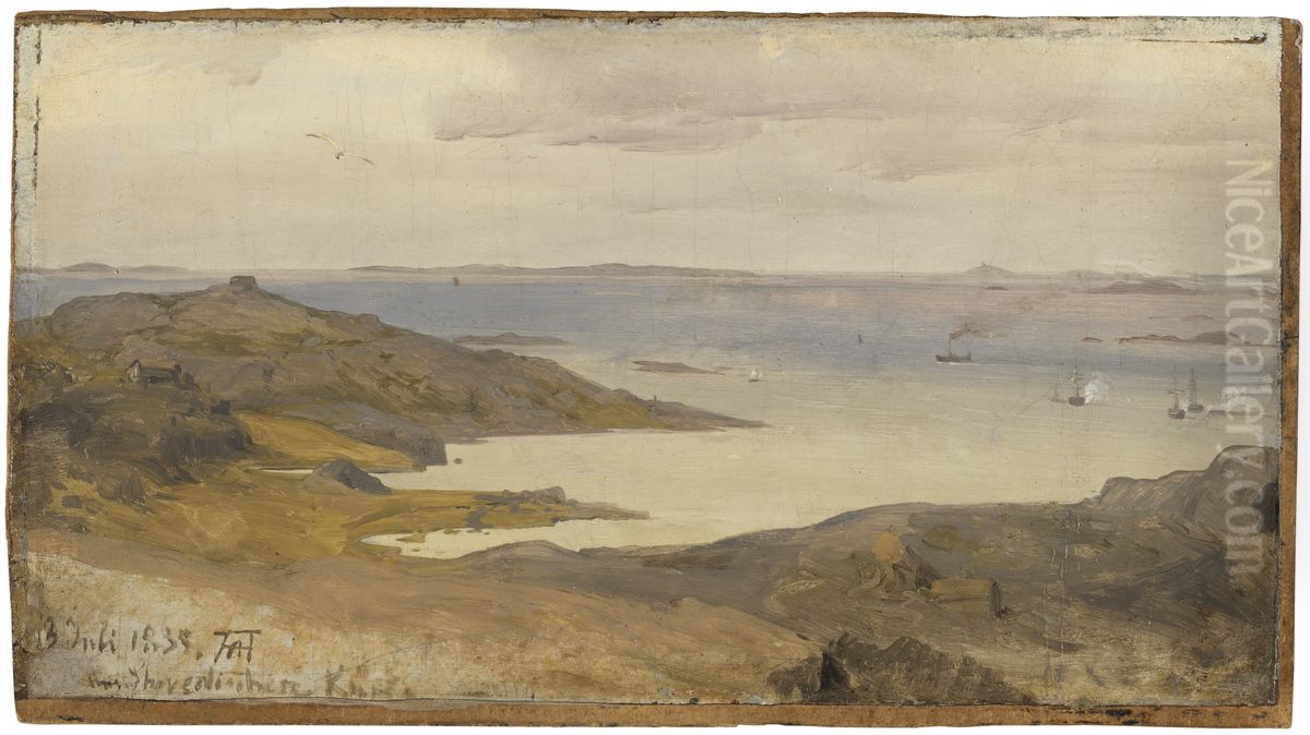 Motiv fran Bohuslan. Studie Oil Painting by Andreas Achenbach