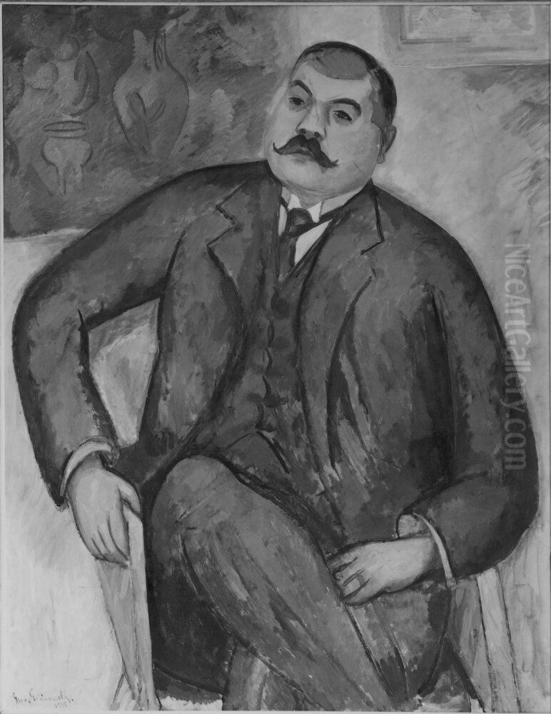 Axel Enstrom (1875-1948), kommersrad, professor, gift med Anna Lovisa Rahm Oil Painting by Isaac Grunewald