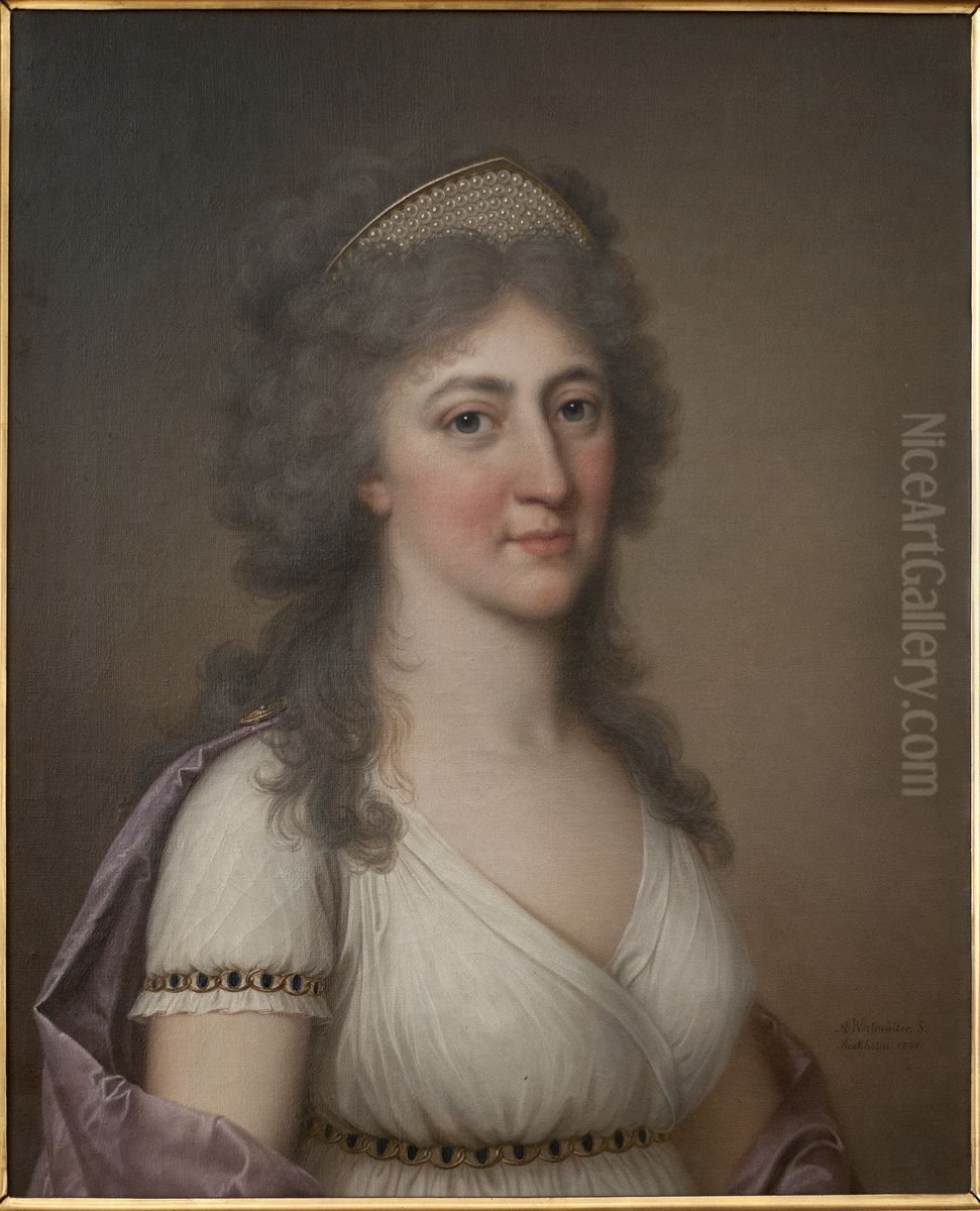 Hedvig Elisabet Charlotta, 1759-1818, drottning av Sverige Oil Painting by Adolf Ulrik Wertmuller