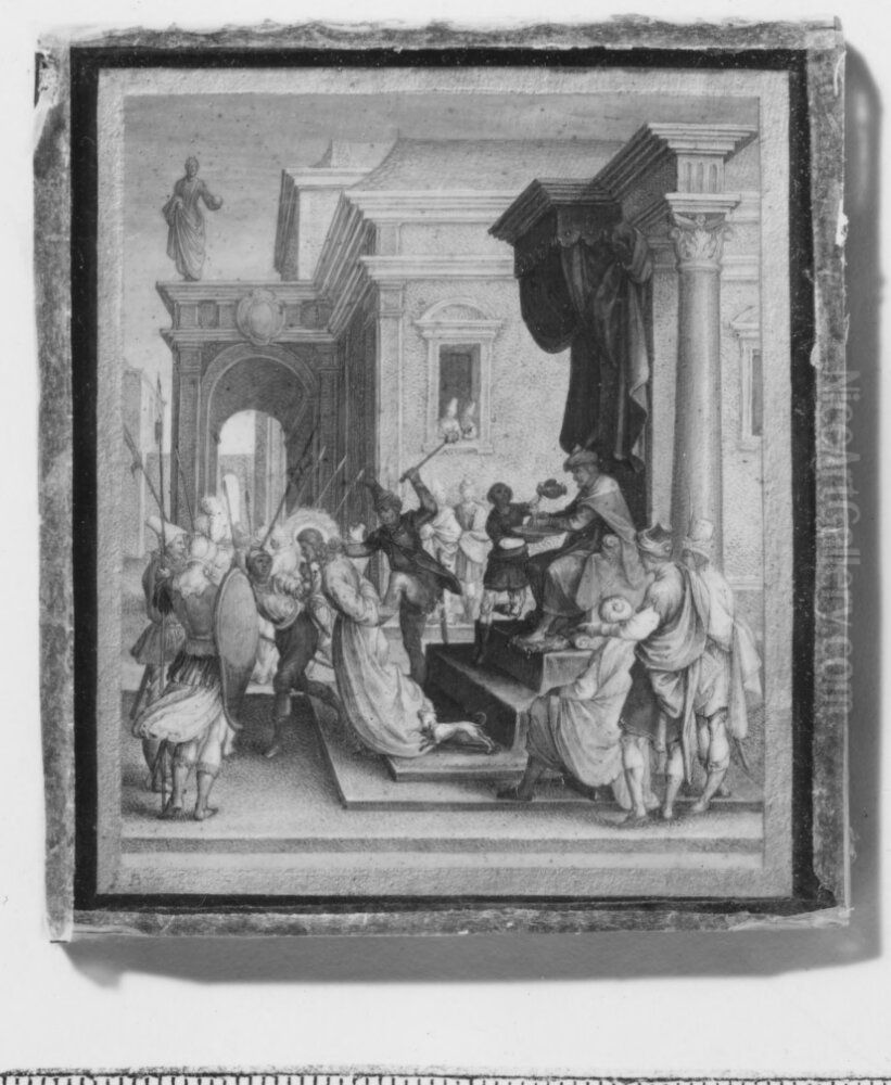 Scener ur Kristi liv (Kristus gisslas) Oil Painting by Friedrich The Elder Brentel