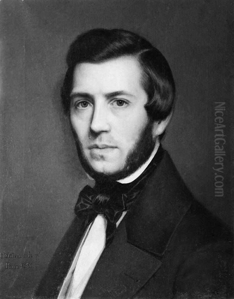 Karl Jakob Johannes Lindhagen (1817-1857), overlakare vid Pro Patria, bataljonslakare, med. dr., kir. mag. Oil Painting by Johan Per (Per) Sodermark