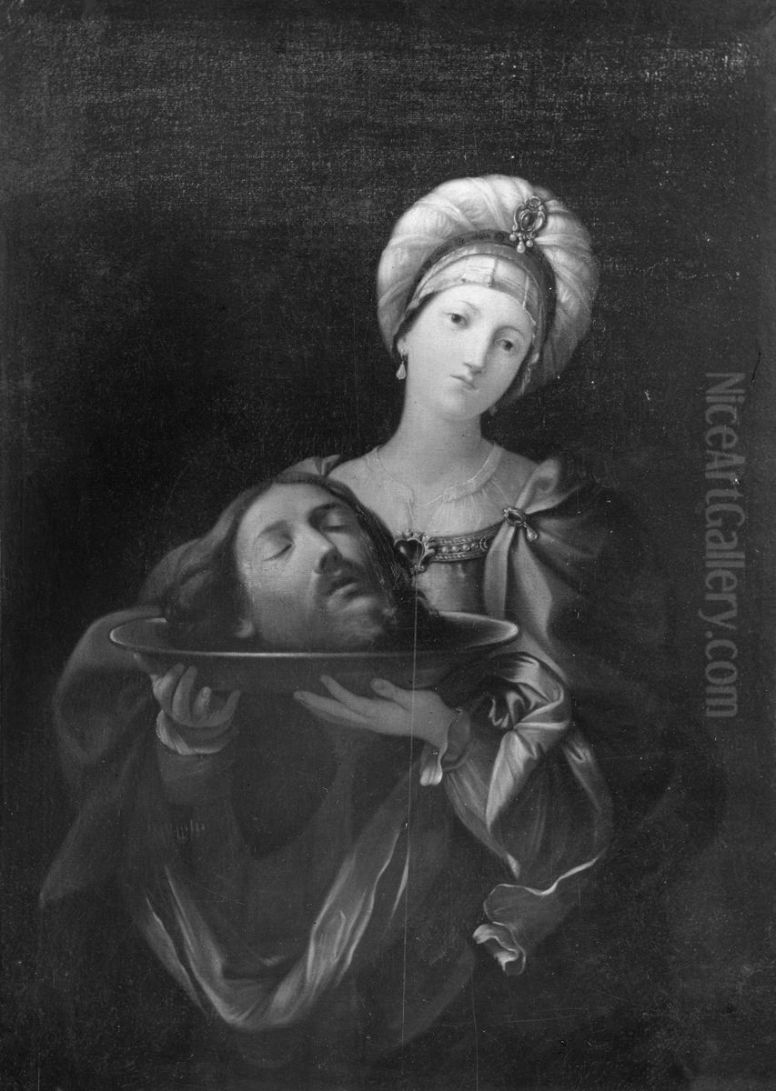 Herodias med Johannes huvud Oil Painting by Guido Reni