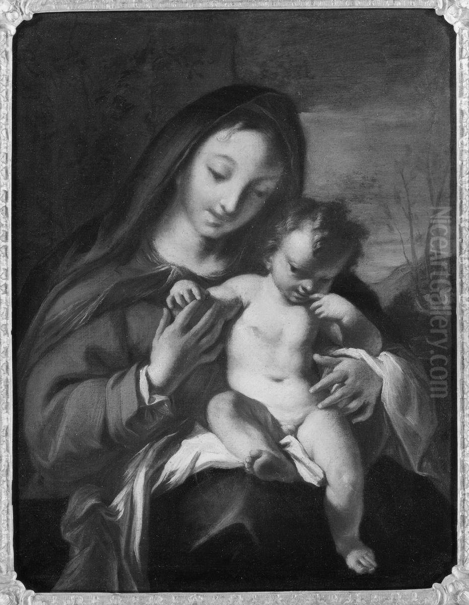 Madonna and Child Oil Painting by Carlo Maratta or Maratti
