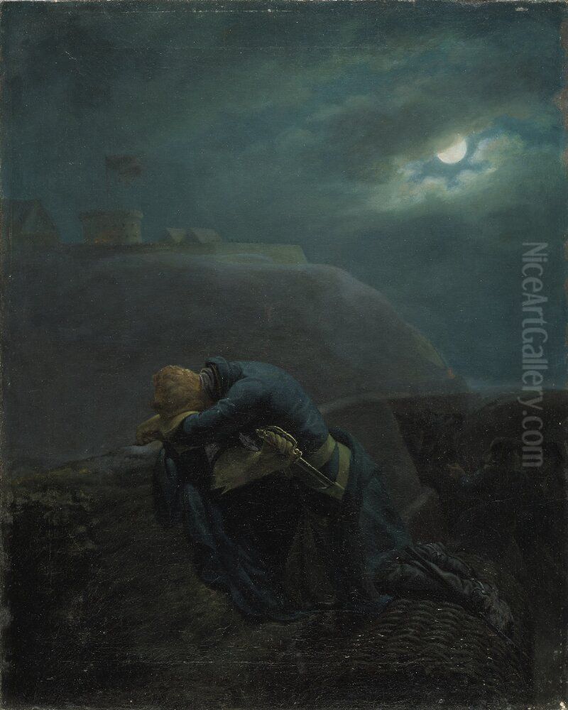 Karl XII (1682-1718), pfalzgreve av Zweibrucken, kung av Sverige. Dod vid Fredrikshald Oil Painting by Anders Lundquist