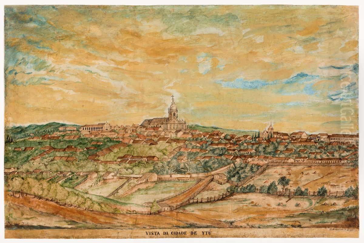 View of the city of Itu Oil Painting by Miguelzinho Dutra