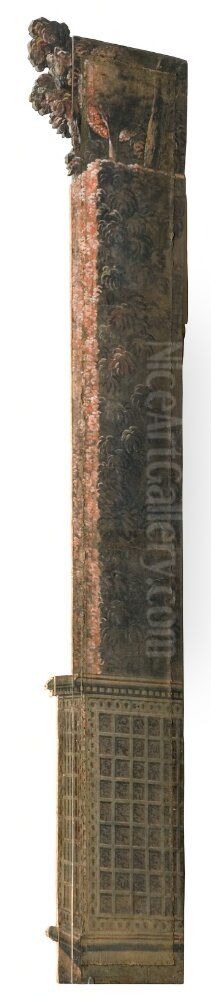 Kuliss for vanstra delen av scenen, del av hack Oil Painting by Louis Jean Desprez