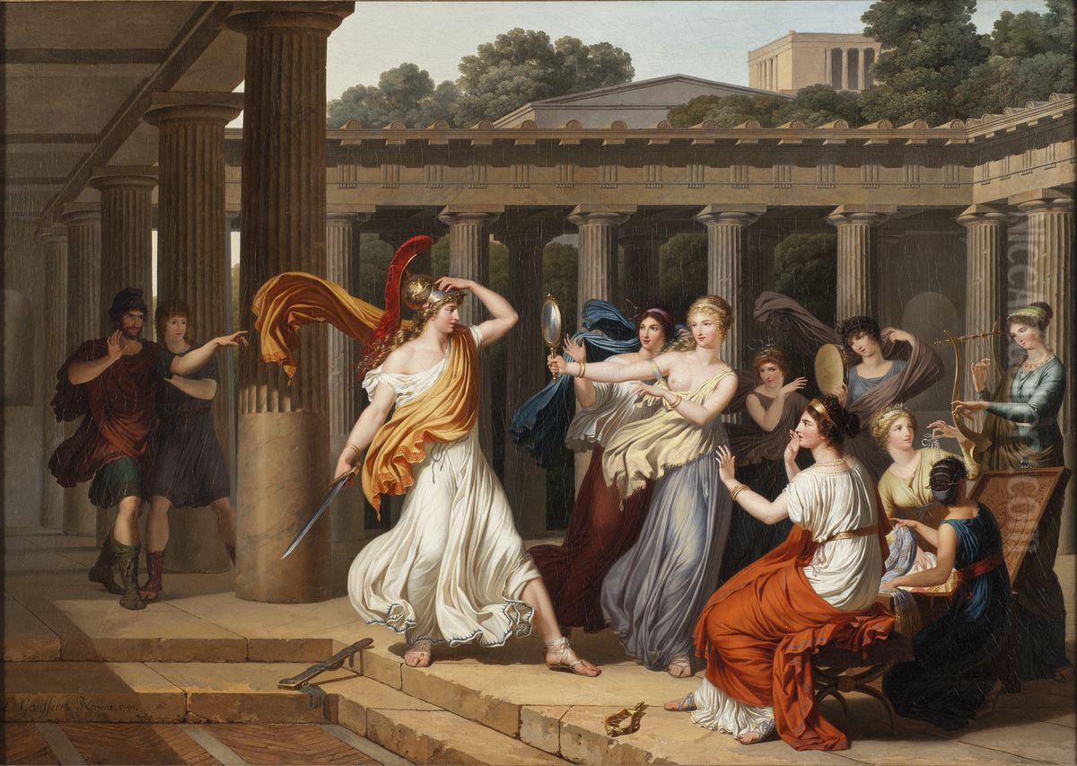 Odysseus Recognises Achilles amongst the daughters of Lycomedes Oil Painting by Louis Gauffier