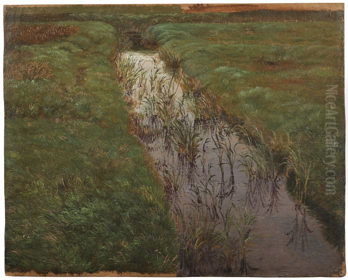Dike Oil Painting by Lorenz Frolich