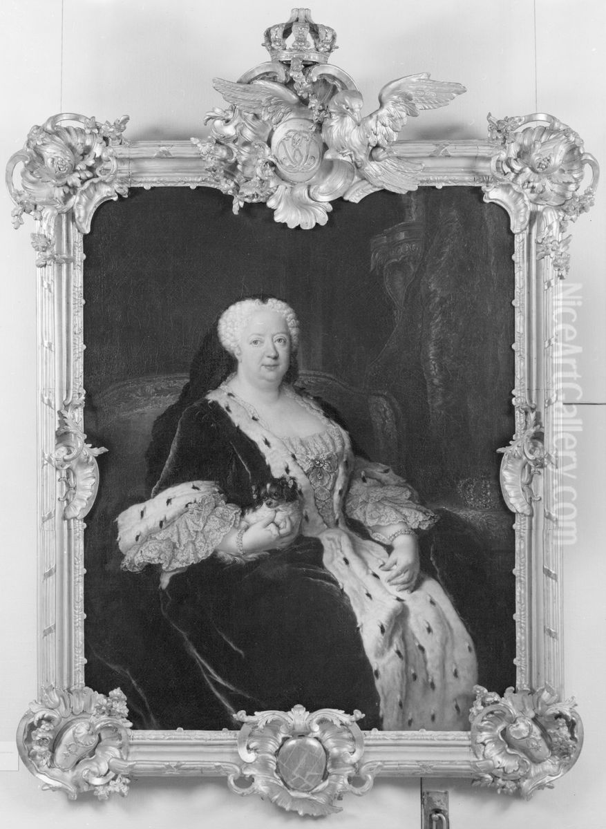 Sofia Dorotea, 1687-1757, prinsessa av England, drottning av Preussen Oil Painting by Antoine Pesne