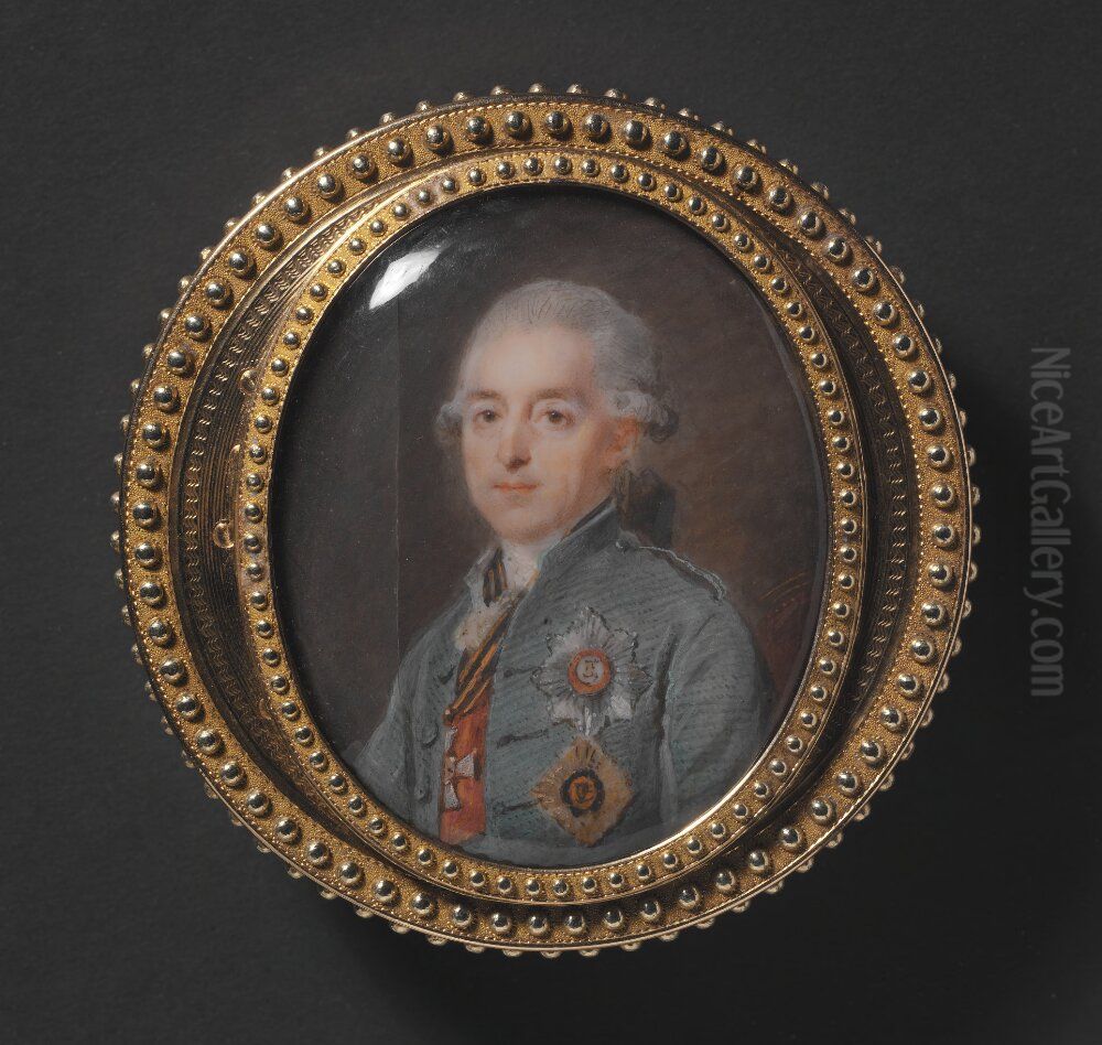 Okand tysk dignitar (prins Kurakin?) Oil Painting by Peter Adolf Hall