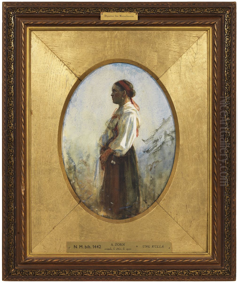 Young Dalecarlian Woman Oil Painting by Anders Zorn