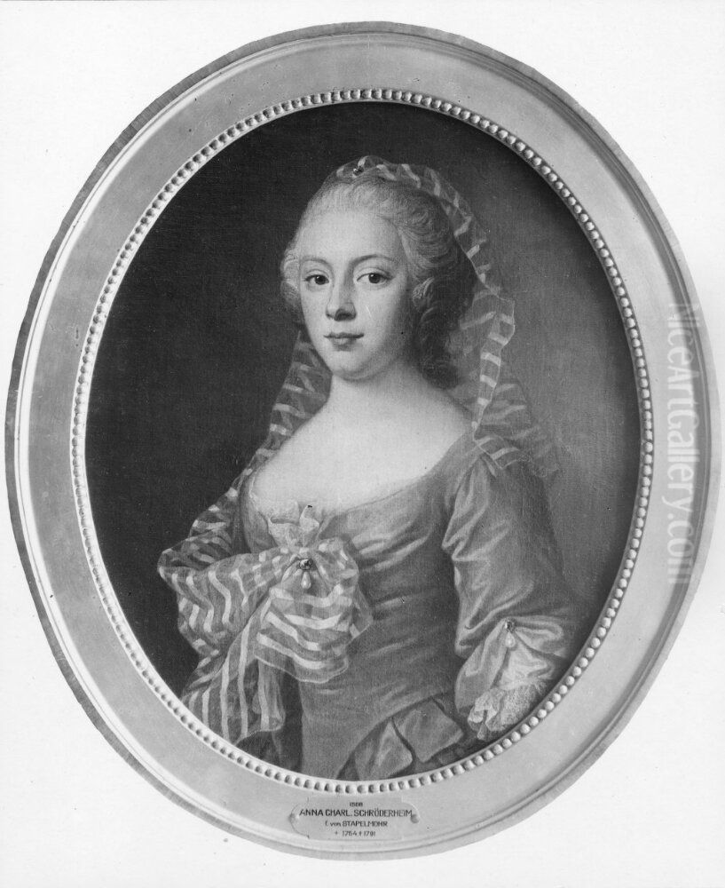 Anna Charlotta von Stapelmohr (1754-1791), gift med statssekreteraren Elis Schroderheim Oil Painting by Per Krafft the Elder