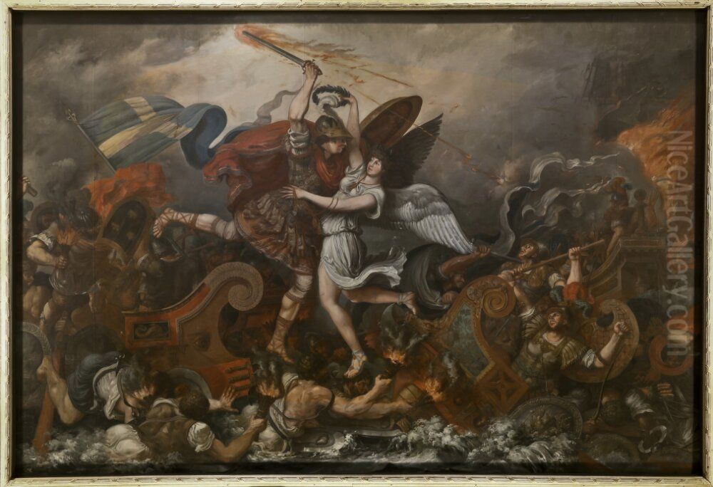 Segern vid Svensksund Oil Painting by Louis Jean Desprez