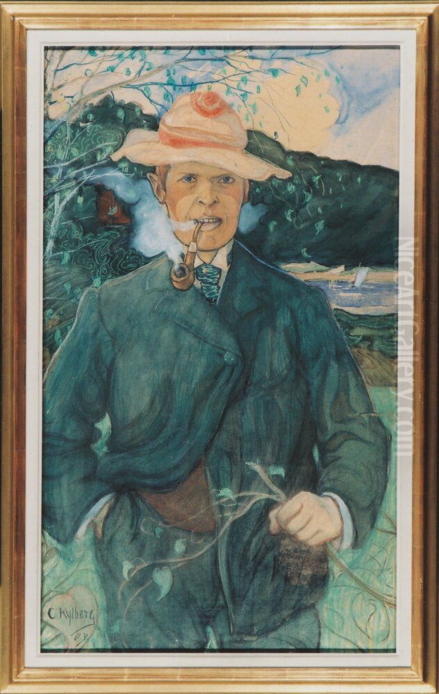Sjalvportratt, 1903 Oil Painting by Carl Kylberg